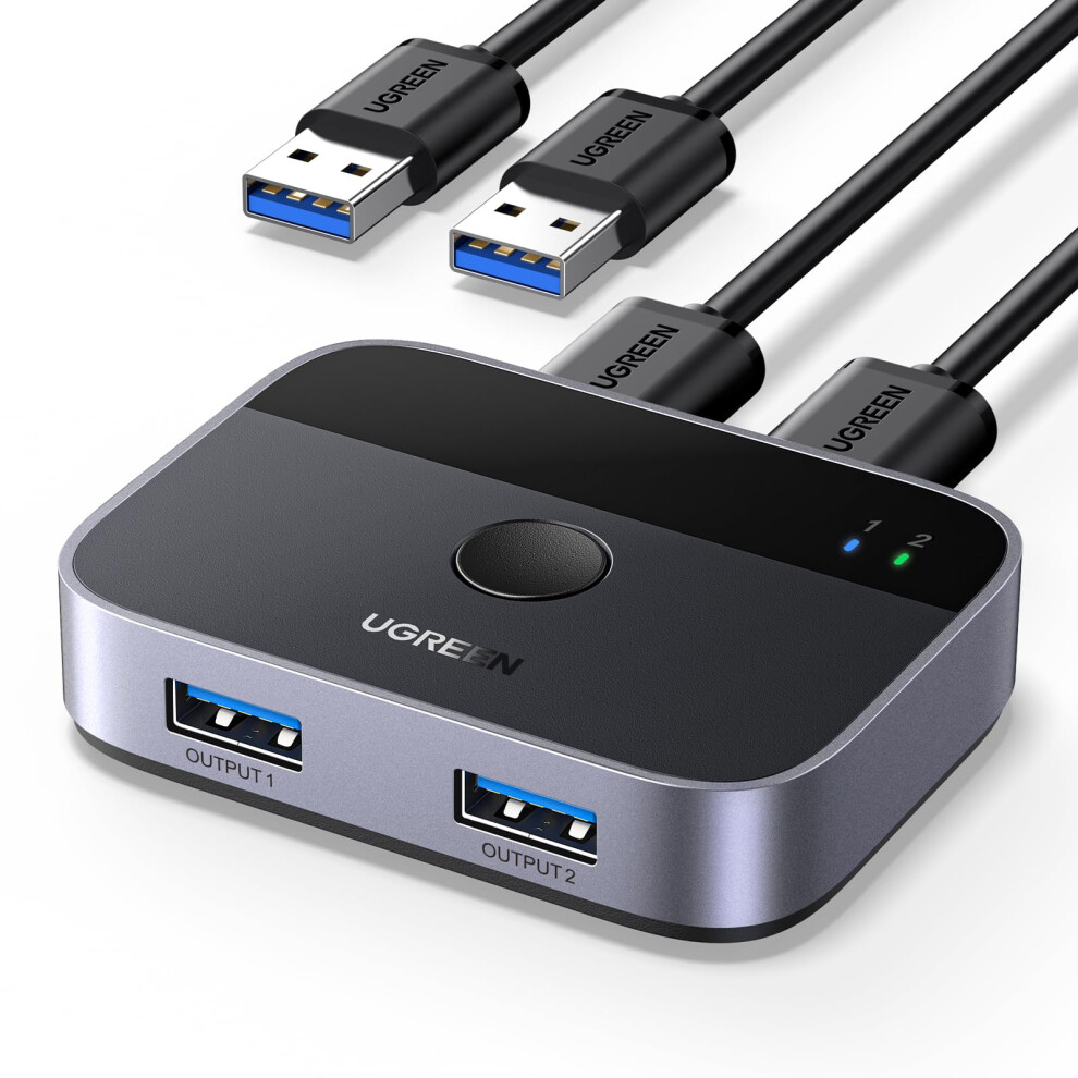 Usb Switch, Usb 3.0 Switcher 2 In 2 Out 2 Computers Share 2 Usb For Keyboard, Mouse, Printer, Hard Drives With 2 Usb 3.0 A To A Cables Compatible With 6941876233137