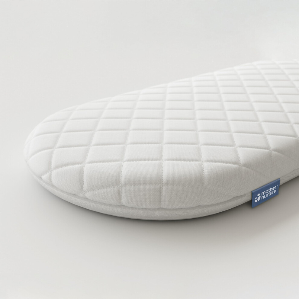Classic Foam Moses Basket Mattress, 67 X 30 X 4Cm White Mother Nurture
