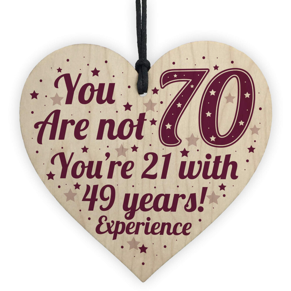 70th Birthday Gifts For Women/Men 70th Birthday Card 70th Birthday Decoration Gift For Mum Dad Nan Grandad Wooden Heart