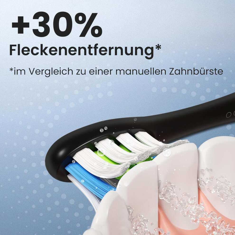 Oclean Black Toothbrush Professional Clean Brush Head Replacements, Compatible With All Electric Handles, Fda Approved (6 Pack) Â