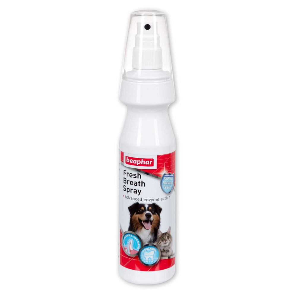 | Fresh Breath Anti-Plaque Spray | Dental Care for Dogs & Cats | Helps Prevent Bad Breath |Combats Plaque & Tartar | 150ml