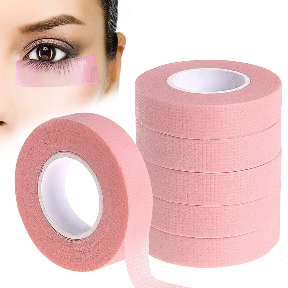 Leikedun Pink 6 Rolls Eyelash Tape Adhesive Lash Extension Tape Micropore Tape For Eyelash Extension Breathable Micropore Fabric Tape Lash Extensions Supplies
