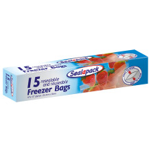 Extra Large Freezer Bags, Resealable & Reuseable Pack Of 15 Bags