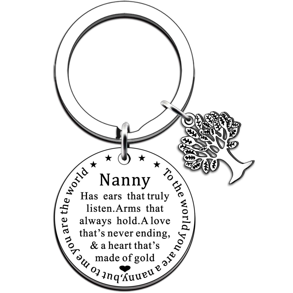Nanny Keyring Nanny Gifts from Granddaughter Grandson Birthday Thanksgiving Mother's Day Christmas Gifts