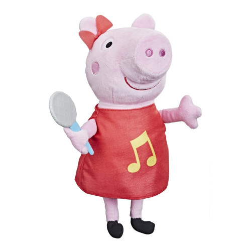 Peppa Pig Oink-Along Songs Peppa Singing Plush Doll with Sparkly Red Dress and Bow, Sings 3 Songs, Ages 3 and up