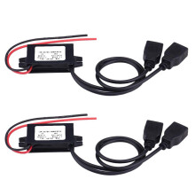 DC 12V to 5V Converter Module, 3A DC 12V to DC 5V Converter Dual USB Charger Adapter Converter Module for Car Motorcycle Phone Charge (1Pcs)