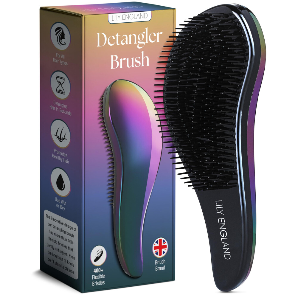 Detangle Hair Brush for Thick, Curly & Straight Hair - Detangling Hairbrush for Women, Kids & Toddlers with Flexible Bristles - Smooth Detangler for