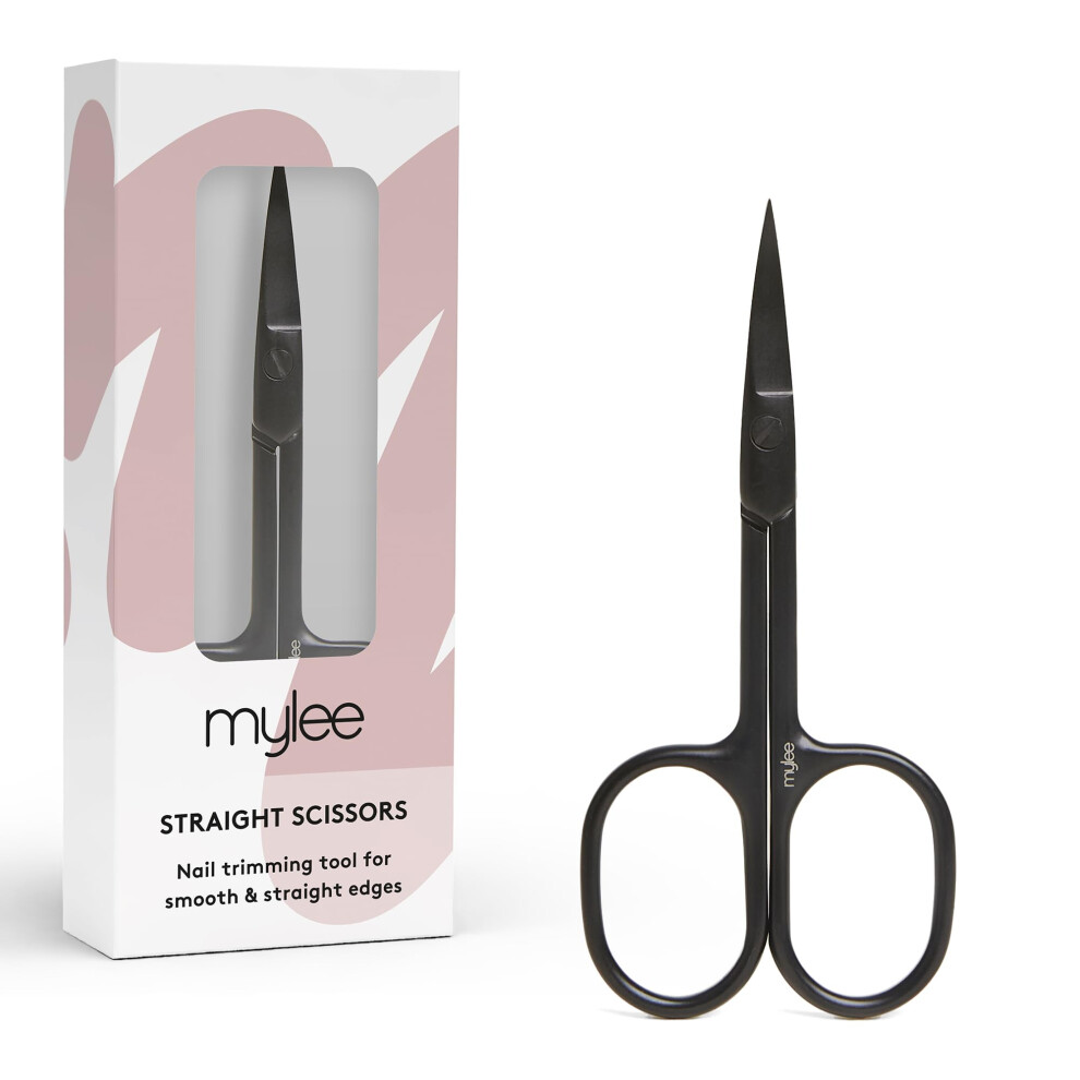 Straight Edge Nail Scissors â Professional, Sleek, Matte Black, Stainless Steel, Salon-Quality Nail Scissors for Precision Trimming of Nail Edges