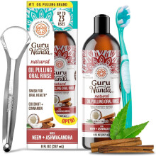 GuruNanda Ashwagandha Olie Trekken met Neem & Romeinse Kamille, voor Frisse Adem en Blije Tandvlees