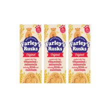 Golden Baked Goodness with Farley's Rusks Orignal Rich in Vitamins & Minerals including Iron and Calcium | Baby Cookies for 4 Months Onwards 9pcs x 3