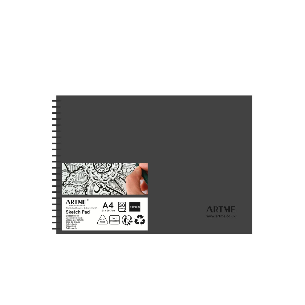 Artme A4 Sketchbook/Sketch Pad, 30 Sheets 160Gsm, Spiral Bound