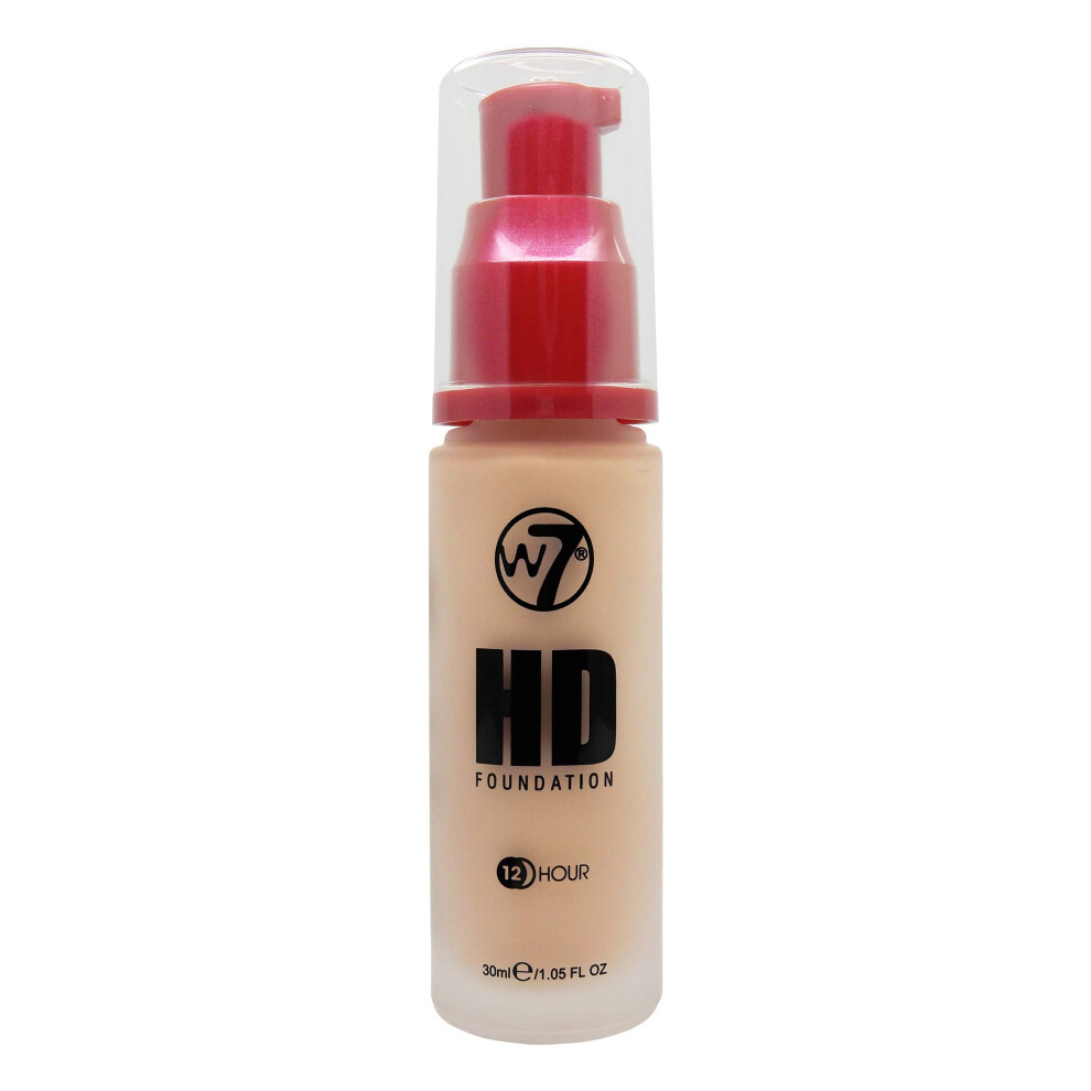 W7 Beige Hd Foundation - Oil-Free Liquid Foundation For Poreless, Matte Medium Coverage - 30Ml (Sand )
