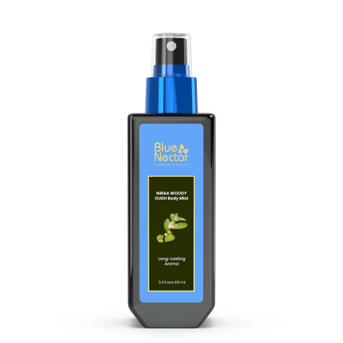 Blue Nectar Niraa træagtig Oudh kropsmist hydrerende langvarig duft (100 ml)