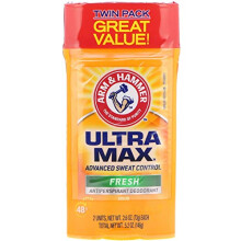 Arm & Hammer, UltraMax, Fester Antitranspirant Deodorant, Frisch, 2er Pack, je 2,6 Unzen (73 g)