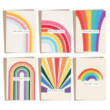 12/24/48 Thank You Cards Multipack with Envelopes - Greeting cards Pack Rainbow for Teachers, kids, notes and Christmas gifts - Fully recyclable and