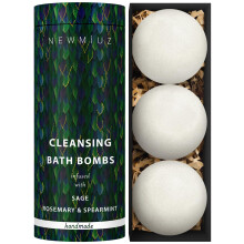 Sage Bath Bombs - Spiritual Bath Energy Clearing Protection Shielding - Smokeless Smudging Sage Rosemary and Spearmint - Relaxation Stress Relief Spa