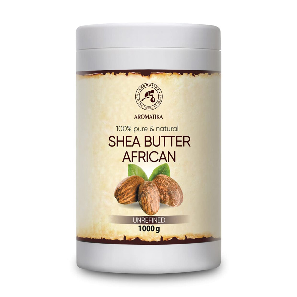 Aromatika Trust The Power Of Nature Shea Butter (Unrefined)1000G - Cold Pressed - Africa - Ghana - 100% Pure & Natural Shea Butter Body Butter - Unrefined Raw - Intensive Care For The