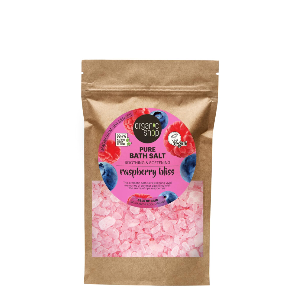 Organic Shop Raspberry Bliss Soothing & Softening Pure Bath Salt, 500G