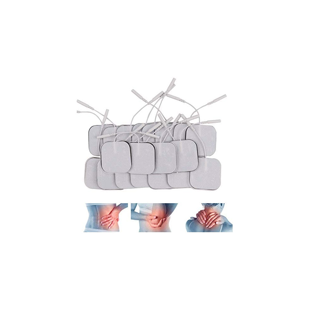 Replacement Electrode Pads 20 Pack Self Adhesive Reusable Electrodes for TENS Therapy Machine Massager Muscle Stimulator with Upgraded Self-Stick