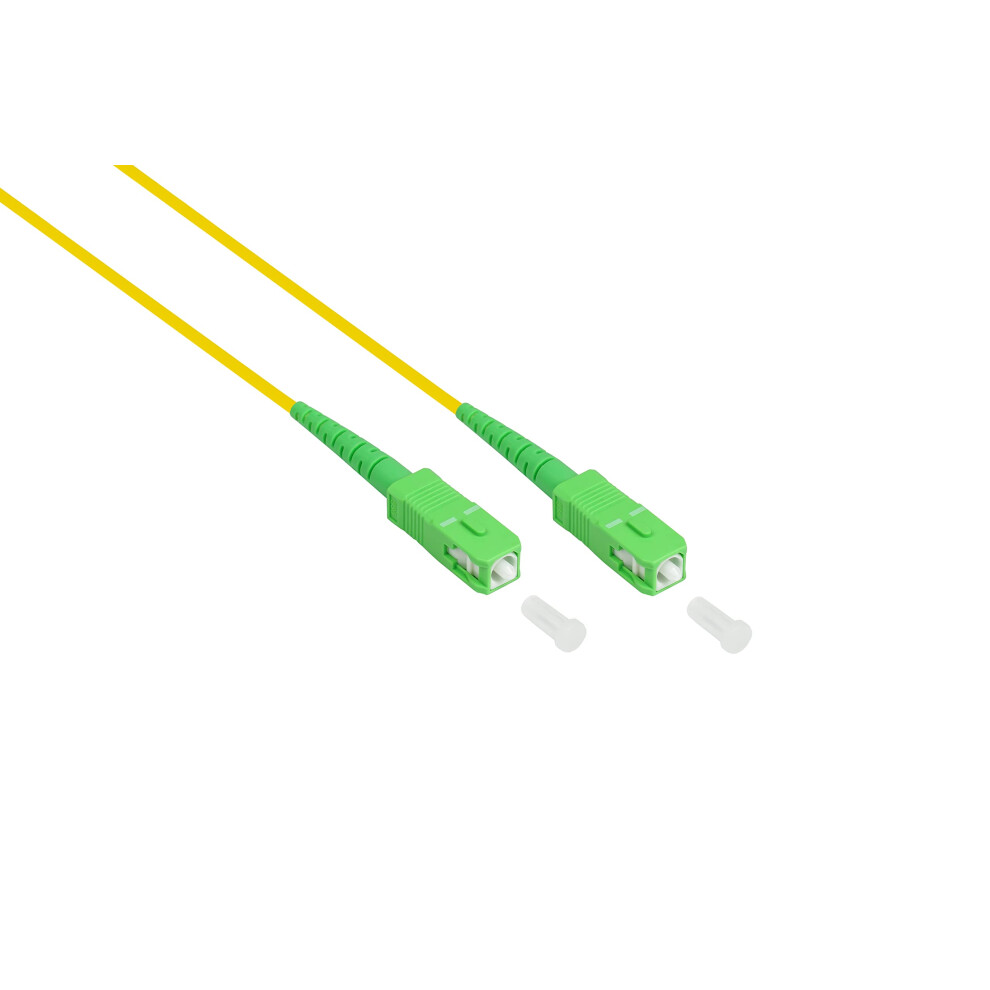 Os2 Fibre Optic Cable - Simplex - Male Sc (Apc) To Sc (Apc) - Singlemode 9/125 - Fibre Optic Conductor, Patch Cable For Ftth/Fttb/Fttx - 3 M 4014619602766