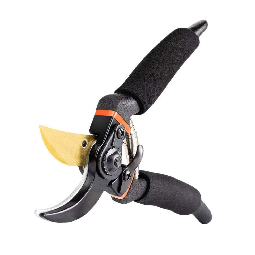 Professional 8 inches Premium Titanium Bypass Pruning Shears, Premium Utility Garden Clippers Scissors Sponge Handle Protector,Tree Trimmers Secateurs