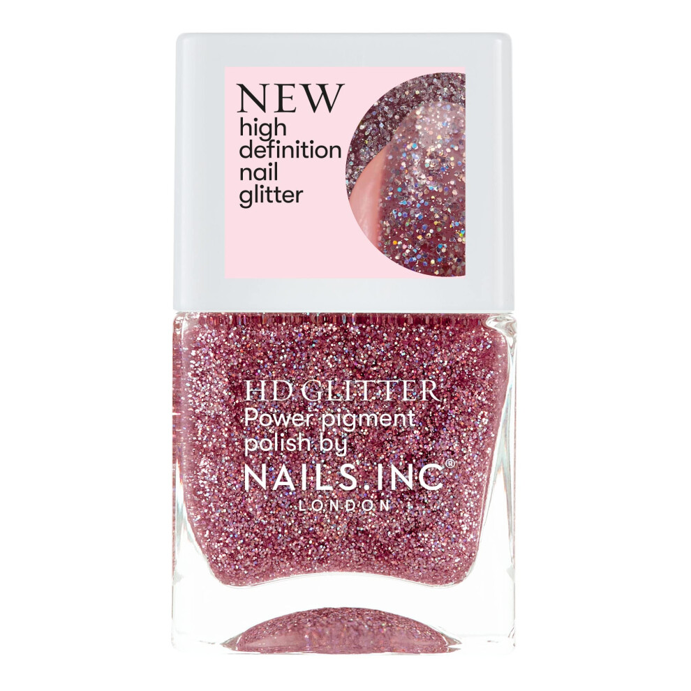 Nails.INC HD Glitter Nail Polish, High Definition Holographic Nail Glitter Polish, Cruelty Free, Vegan, All Amped Up