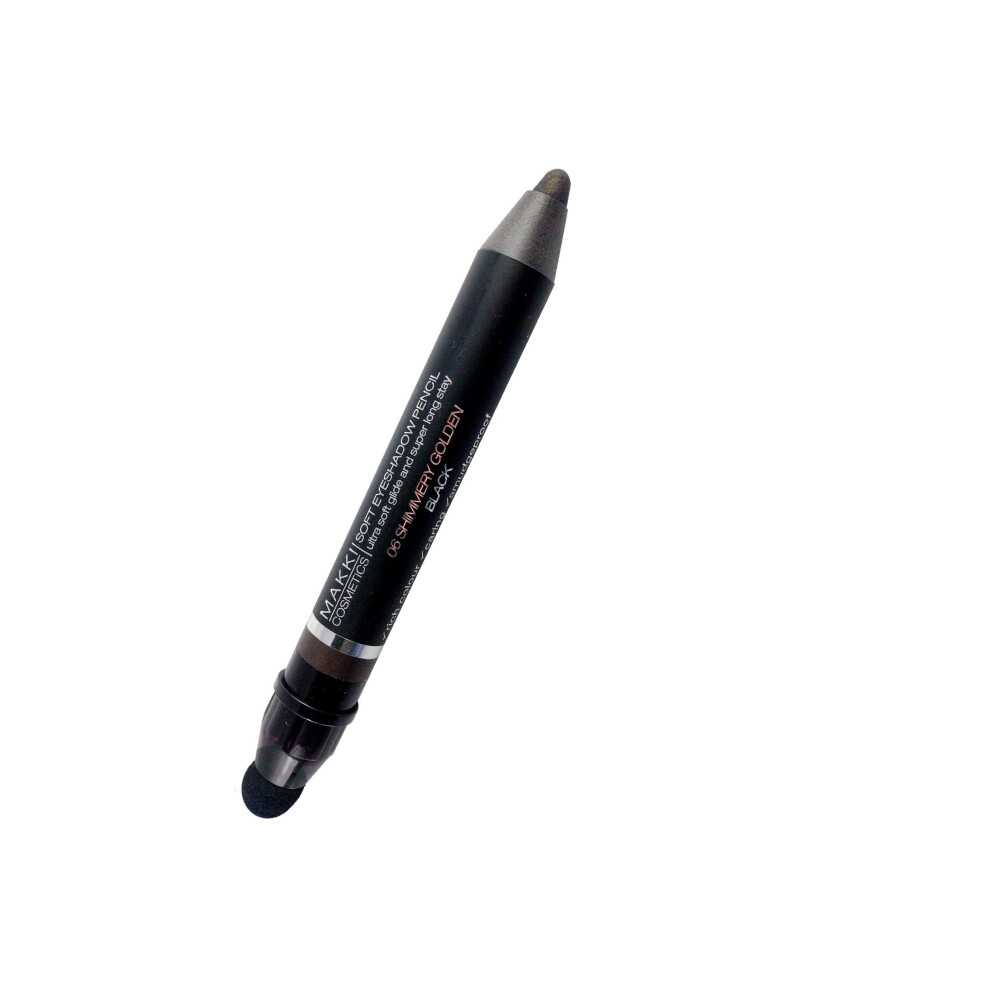 Makki Black Shimmery Golden Soft Eyeshadow/Eyeliner Pencil 06 Colour Eye Shadow And Eye Liner Stick