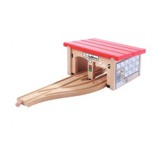 Rail 100006502 Locomotive Shed, 6 Pieces, FSC Certified Beech Wood, Can Be Installed with Other Rail Systems