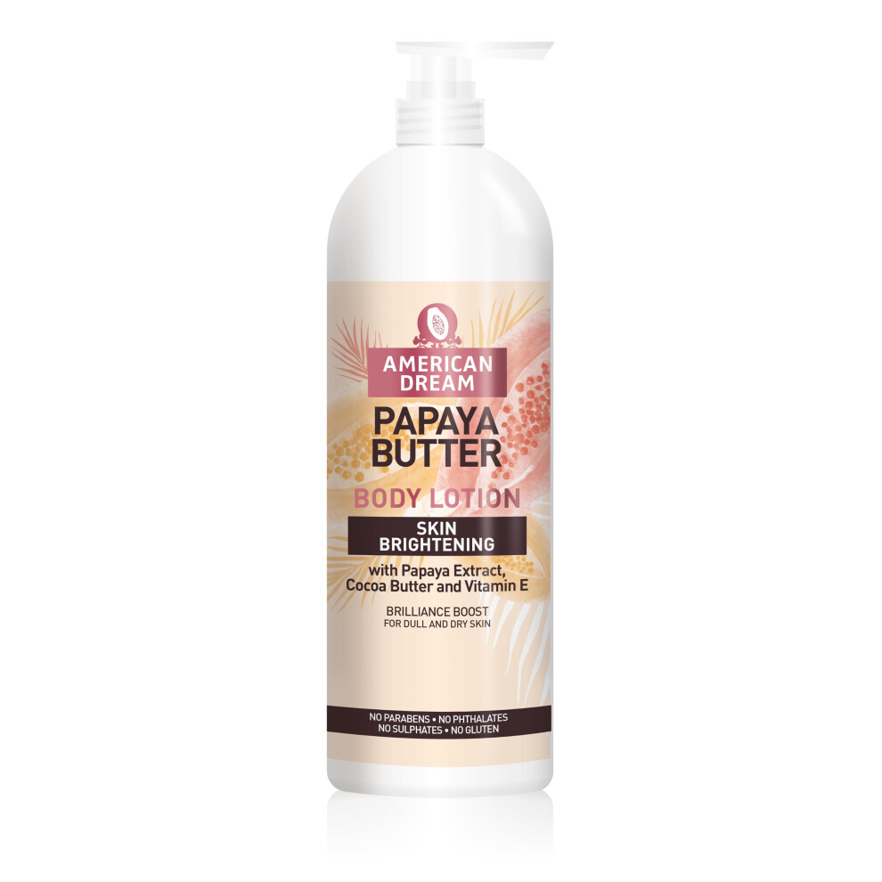 American Dream Skin Brightening Papaya Butter Body Lotion With Cocoa Butter & Vitamin E 750Ml