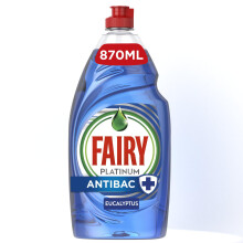 Fairy PLATIUM 870ml Washing Up Liquid Antibacterial EUCALYPTUS Dishes Grease Cleaner