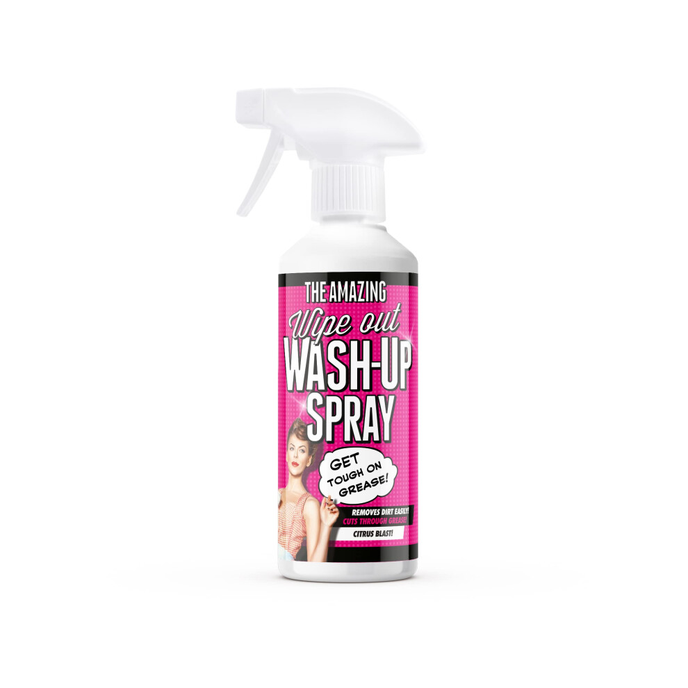 - Wash-Up Spray Degreaser | Powerful Grease Remover | For Washing Dishes and Cleaning Kitchen Surfaces | Citrus Blast 500ml Clear