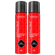 L'Oréal Paris Infaillible Setting Spray for Face Makeup 3-Second Setting Mist 36H No-Transfer Waterproof Lightweight Quick-Drying Formula Sweat and