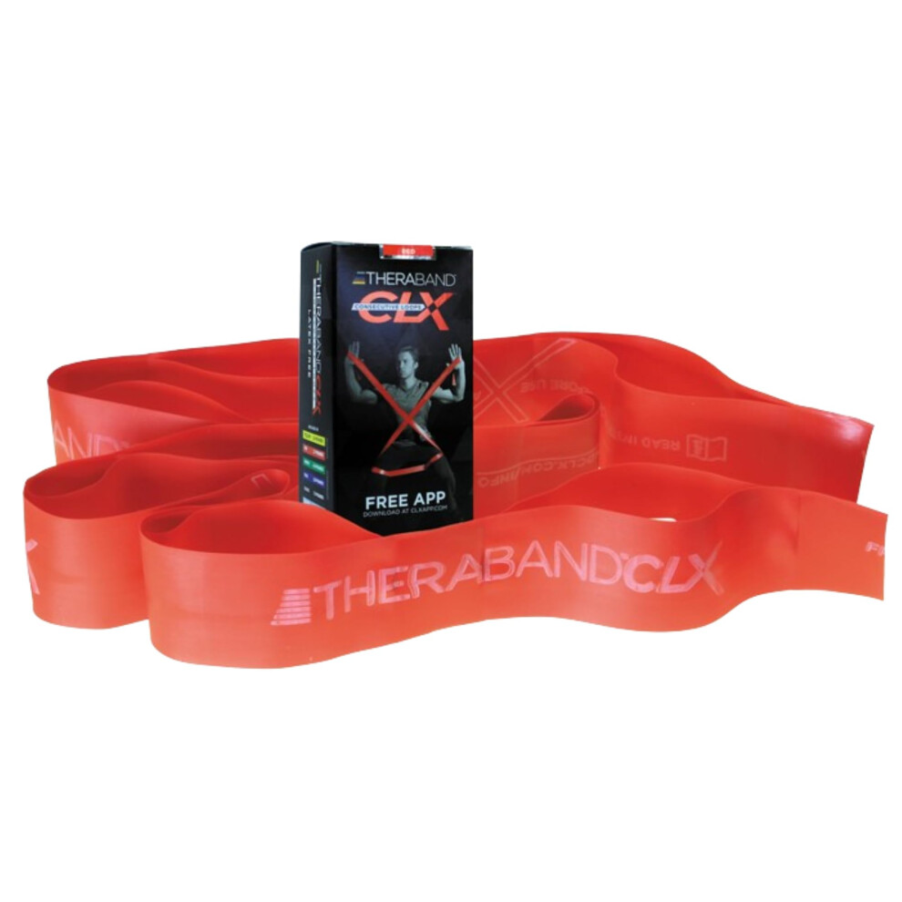 Theraband, CLX 5' Pre-Cut - Red, Medium