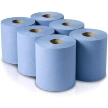 AAM Blue Roll 6 Pack for Kitchen, Workshop, Restaurants | Environment Friendly Paper Towels | Toilet Roll | Hygienic Fast Drying Tissue Paper