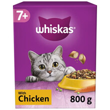 7+ Chicken Pack of 5 x 800 g Bags, Senior Cat Dry Food