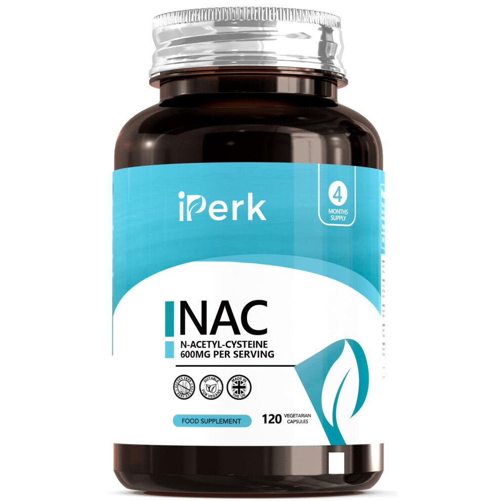 Iperk Nac N-Acetyl- Cysteine 600Mg 120 Capsules - Uk Manufactured | Suitable For Vegetarians And Vegans (4 Months Supply)