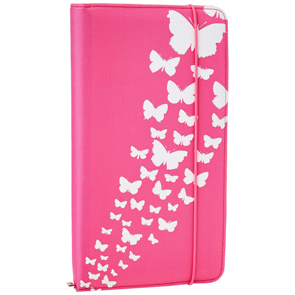 95673 Up to Fashion Nylon Case for up to 48 CDs/DVDs - Pink 'Butterfly'