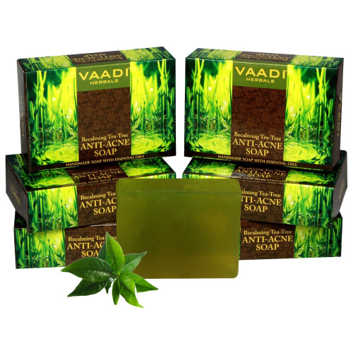 Sapone anti-acne Vaadi Herbals Becalming Tea Tree Therapy 75 g x 6 1