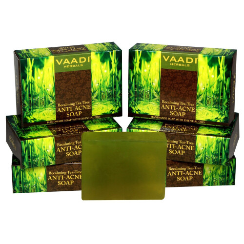 Sapone anti-acne Vaadi Herbals Becalming Tea Tree Therapy 75 g x 6