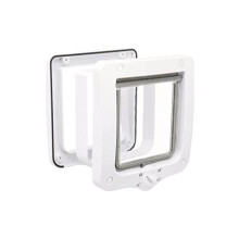 4-Way Cat Flap with Tunnel, White, 578 g