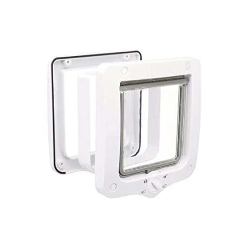 Trixie 4-Way Cat Flap with Tunnel, White, 578 g
