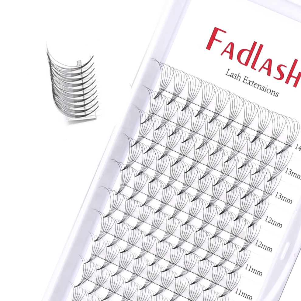 Fadlash Pre Made Fans Eyelash Extensions 6D-0.07C Curl Mix 8-14Mm Pointy Base Premade Lash Extension Lashes Fan 6D Pre Made Russian Lashes 0.07Mm
