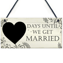 Wedding Countdown Chalkboard Plaque Sign Engagement Gift Fiance Mr & Mrs Boyfriend Girlfriend Gifts