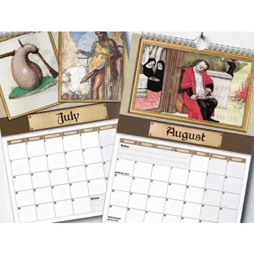 2025 Calendar, Strange Medieval Dick Wall Calendar 2