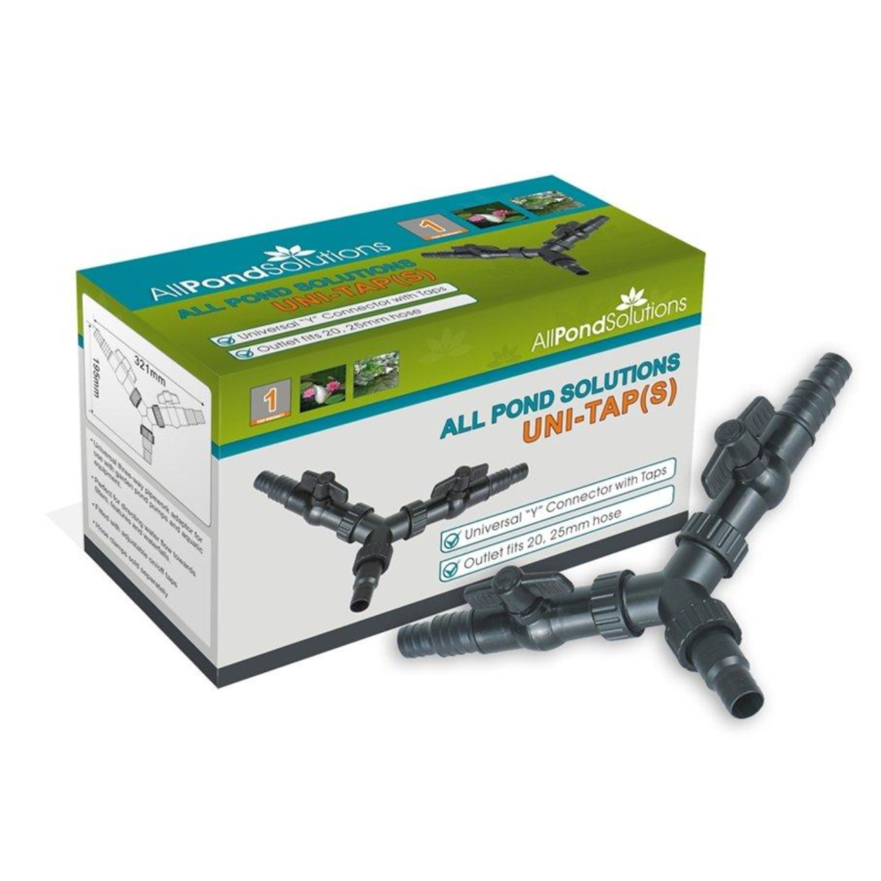 AllPondSolutions Uni Tap 3 Way Y Pond Hose with Adaptor Taps 20/25mm