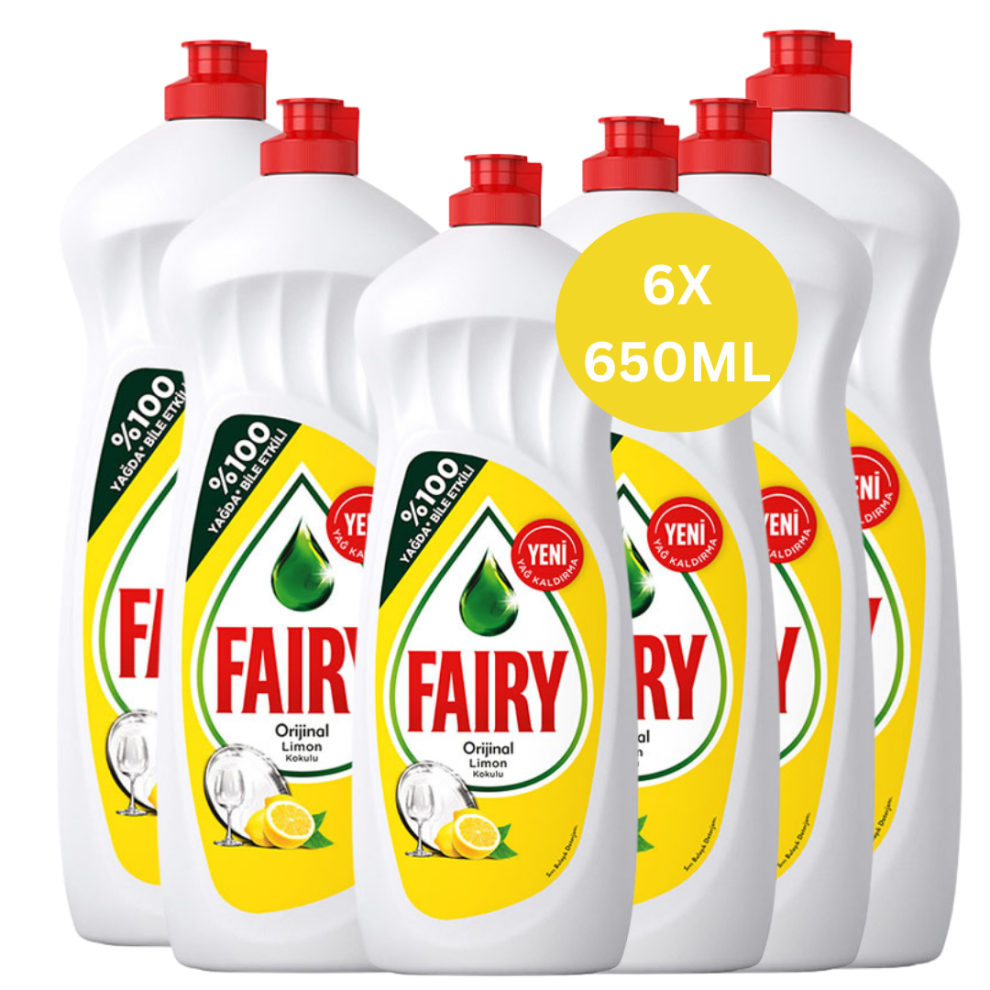 Fairy Washing Up Liquid Lemon Fragrance 6x 650ml Bulk Fairy Washing Liquid House