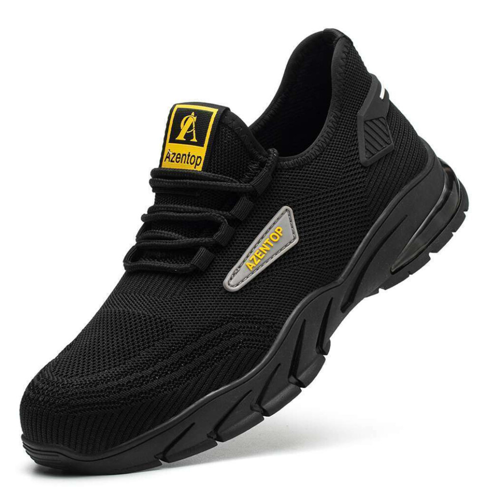 (Black, UK Men 6.5/EU40) MENS SAFETY TRAINERS WOMENS WORK LIGHTWEIGHT STEEL TOE CAP BOOTS SHOES SIZE UK