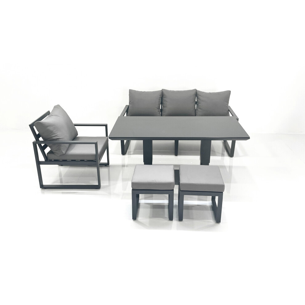 Fimous 6-Seat Outdoor Aluminium Garden Set With Adjustable Rising Dining Table - Image 3