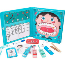 Children Wooden Pretend Play Doctor Toys Dentist Set Simulation Stethoscope Nurse Game Role Play Education Medical Toy for Girls