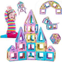 Baicccf 80 PCS Magnetic Building Blocks Tiles Education Construction Toy-Magnet Game Gift for Kid 3 4 5 6 7 Years Old- Boys and Girls